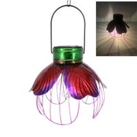 Lámpara Solar Decorativa con Forma de Flor, Resistente al Agua, para Exteriores, Lámpara Colgante de Metal, Linterna LED Decorativa para Jardín, Patio, Camino