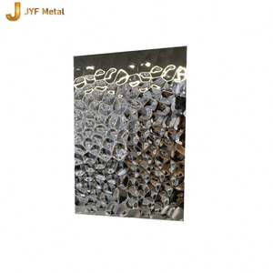 LL241 Hot Sales 304 Customized Honeycomb Embossed Wall Covering Panels Hammered Stainless <b>Mirror</b> <b>Sheet</b> for Ceiling Decoration - Product Image 1