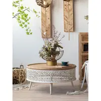 Table de chevet ronde et basse en organique de Style Wabi-sabi, meuble moderne, détachable, blanc, avec pieds en fer