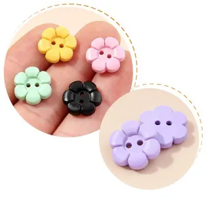 2 Holes Flower Shape Button Decoration Cartoon Colorful Resin Buttons For Children