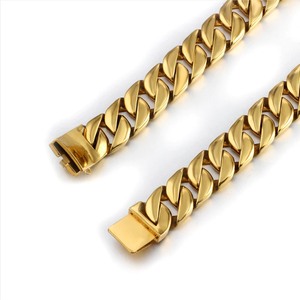 Collar de acero inoxidable <span class=keywords><strong>para</strong></span> perro, gargantilla de eslabones cubanos de 32mm de ancho, estilo Hip Hop, <span class=keywords><strong>para</strong></span> perro grande, <span class=keywords><strong>Pitbull</strong></span>, Bulldog, impermeable, 316L - Product Image 5