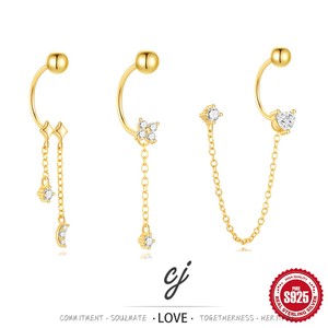 Carline donna 925 in argento Sterling orecchini con nappine pendenti ciondolo luna fiore cuore nappa <span class=keywords><strong>gioielli</strong></span> zircone Design alla moda - Product Image 5