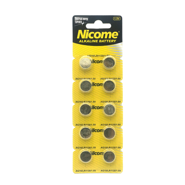 Best Selling LR1130 Alkaline 1.5v Button Cell Battery Ag10 Button Batteries