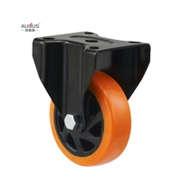 Roue pivotante en PU orange de 100 mm, 125 mm, 150 mm, norme internationale, permettant une rotation à 360° °   Roulettes en polyuréthane rotatives pour machines industrielles