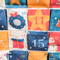 Calendrier de l'Avent de Noël de luxe réutilisable, en toile vide à faire soi-même, 49x100cm, personnalisable, à suspendre, écologique