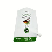 Barrière en feuille d'aluminium étanche imprimée au design personnalisé 400ml 500ml Pochette de recharge pour huile de pâte de soja et de noix de coco