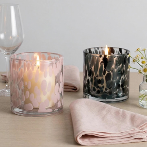 Bestseller Weltweit: Farbenfrohe Punkt-<span class=keywords><strong>Glas</strong></span>-Kerzenhalter im Nordischen Ins-Stil, Leere Wachsbecher für Heimdekoration & Aromatherapie zum Fabrikpreis - Product Image 2