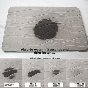 Tapis de bain en pierre à séchage rapide antidérapant Super absorbant terre de diatomées tapis de douche de salle de bain tapis de sol à séchage rapide - Product Image 5