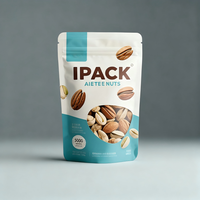 Sac refermable en aluminium avec logo personnalisé Ipack, qualité alimentaire, emballage hermétique pour en-cas, noix de cajou, sachet debout