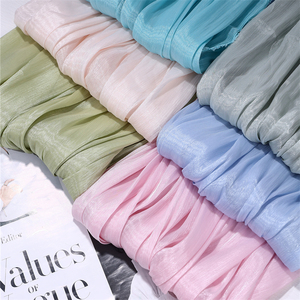 Hot bán Polyester Organza vải nhẹ mềm Crepe kẻ sọc lưới sợi thời trang Váy khăn nền trang trí - Product Image 2