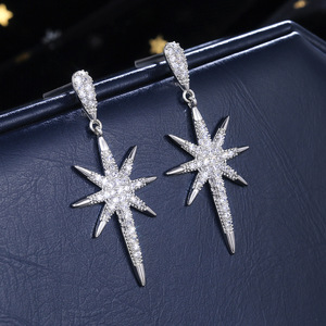 Orecchini a stella scintillanti da donna, orecchini geometrici, gioielli alla moda per tutti i giorni - Product Image 1
