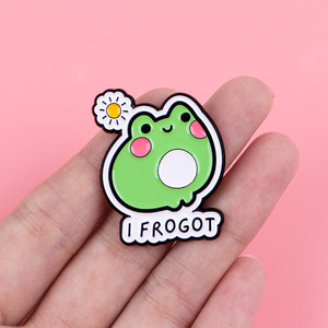 8 styles de pin's émaillés drôles en forme de grenouille, broches grenouille à citations sarcastiques, badges de revers mignons en dessin animé pour sac à dos, veste, vêtements, cadeau - Product Image 4