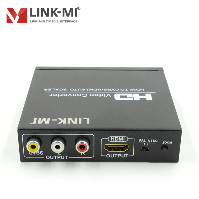 HDMI to CVBS RCA Converter with HDMI Loop Output HDMI 1.3 NTSC PAL Stereo Audio for Home Audio Video System