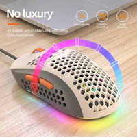 Mouse Gaming M8 Wired RGB Light Honeycomb untuk Komputer Desktop PC Laptop, Mouse Gamer 6400 DPI Ringan untuk Kantor