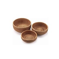 Panier à fruits rond en rotin naturel bols de rangement tissés à la main paniers de service organisateur en osier pour salle à manger (lot de 3)
