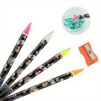 Set di 4 Applicatori per Strass, Matita Adesiva in Cera per Gemme e Diamanti, Strumenti per Nail Art Fai-da-Te