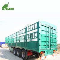 Semi-remorques de transport de bétail et de marchandises 60 tonnes 3 essieux de type remorque-bâtiment, fabriquées en Chine, à vendre