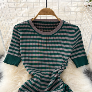 Robe élégante et raffinée à col rond, coupe ajustée, plissée, style sœur royale, pour femme mature, de haute qualité - Product Image 3