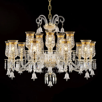 Lustre en cristal luxueux sur mesure VH, fabriqué en usine pour hall d'hôtel, salle de banquet de mariage, décoration intérieure, hauteur réglable
