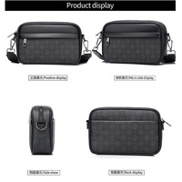 Pochette tendance pour homme en cuir PU et polyester, motif géométrique, résistante à l'usure, réduisant la charge, best-seller transfrontalier