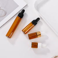 Bouteilles à tube réutilisable 1ml 2ml 5ml 10ml, flacon avec anneau en aluminium, huile essentielle en verre, petit échantillon bouteille compte-gouttes d'huile