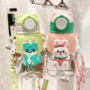 Botella de Agua Kecolove de 600 ml, Ecológica, para Niños, con Pajita Antiderrames, Apta para Lavavajillas, para Deportes, Escuela, Regalo - Product Image 3