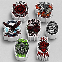 Autocollants personnalisés avec logo de marque, autocollants de style tatouage imperméables, autocollants vintage imprimés sur mesure, autocollants en vinyle avec logo animal ou crâne