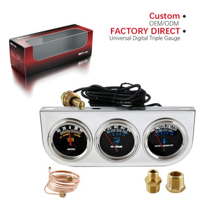 Nuevo Medidor Digital Triple Universal MrGauge de 52 mm, Presión de Aceite, Temperatura del Agua, Amperímetro, 12V/24V para Automóvil, Kit de Repuesto de 3 Medidores - Product Image 1
