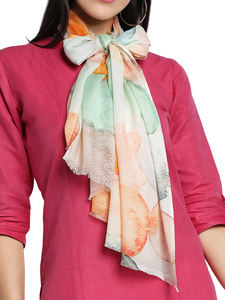 Bufandas y chales con estampado digital de Cachemira modal de longitud media con estilo para la temporada de otoño - Product Image 3