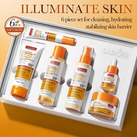 Coffret de Soins Visage 6 Pièces à la Niacinamide, Acide Kojique et Curcuma – Éclaircissant, Hydratant, Réparateur de la Barrière Cutanée – Coffret Cadeau
