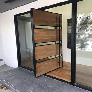 Porte coulissante extérieure résidentielle très vendue, avec fonction antivol, design moderne, porte pivotante en aluminium et bois, porte d'entrée en <span class=keywords><strong>fer</strong></span> <span class=keywords><strong>forgé</strong></span> - Product Image 3