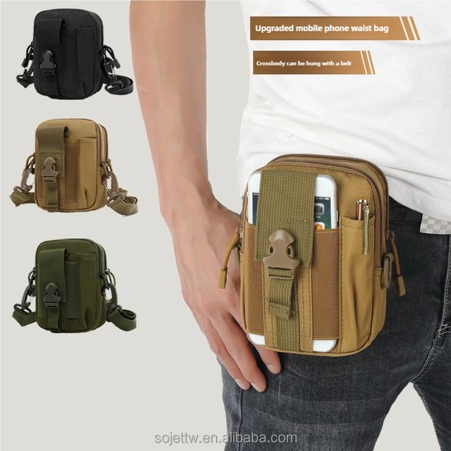 One Shoulder Pouch Outdoor Tactical Waist Belt Bag Security Purse Crossbody Gadget Pocket Multifunction Cell Phone Holster