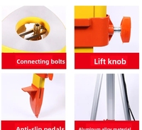 Trépied d'arpentage en bois/alliage d'aluminium de haute qualité, couleur jaune, excellente précision, mesure optique de niveau de qualité supérieure