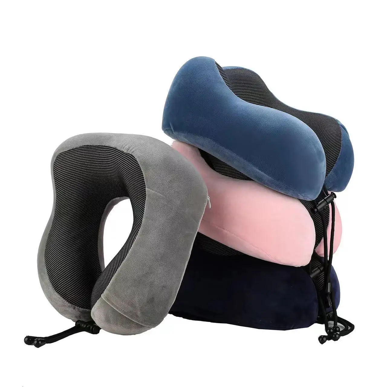 Memória espuma pescoço travesseiro confortável & respirável tampa suporte para a cabeça e pescoço avião viagem travesseiro