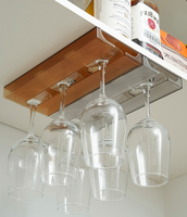 Support à verres à vin sous étagère, gain de place, transparent ambré, esthétique, capacité 4-6 verres, sans perçage, rangement de bar