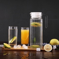 Pichet en Verre de Luxe Classique Personnalisé 0.5L 1L 1.3L, Vente en Gros à Bas Prix, pour Jus, Boissons Froides, Ensemble Vaisselle pour Service à Domicile