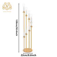 6/7/8 têtes de hauts chandelier en métal doré mariage route plomb lumière support Table centres de table bougeoir pour événement de fête de mariage
