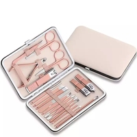 Ensemble d'outils de manucure professionnels en acier inoxydable, coupe-ongles en or rose, offre spéciale