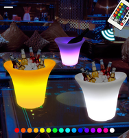 Seau à glace lumineux pour bar, avec 16 couleurs changeantes, étanche et à énergie solaire, idéal pour les boîtes de nuit et les fêtes