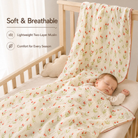 Couverture de réception pour nouveau-né légère et douce 120*120 CM, en coton crêpe double couche respirant, pour emmailloter bébé