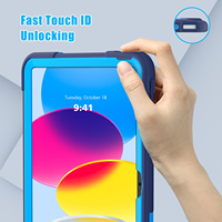 Étui de protection robuste avec béquille pour iPad A16 2025 11e/10e génération 10.9 2022, coque de tablette antichoc en plastique et silicone