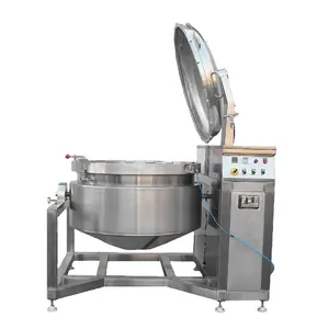 Panci masak tekan otomatis industri besar, panci masak tekanan uap Stainless Steel 500 liter untuk sup tulang