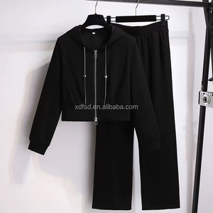 Nouvelle collection 2025 : Ensemble décontracté haut de gamme pour femme – Sweat à capuche et pantalon large pour le sport et les loisirs (2 pièces) - Product Image 4