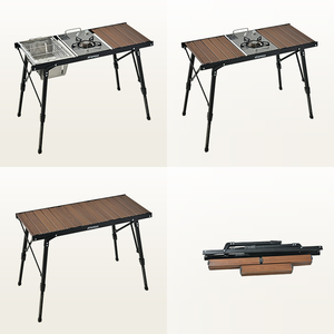 Lightweight Aluminum <strong>Table</strong> with Height Adjustment Compact <strong>Foldable</strong> Design for <strong>Small</strong> Space Easy Carry - Product Image 4