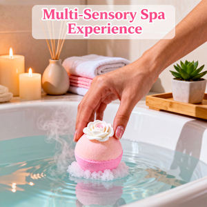 Набор круглых бомбочек для ванны OEM на заказ с ароматом жасмина, органические, веганские, нетоксичные ингредиенты, роскошный стиль, индивидуальная упаковка - Product Image 4