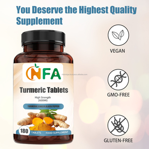 Wholesale Dietary <b>Supplement</b> Turmeric Tablets with Ginger Root Gut the Same Strength in a Small Easy to Swallow Tablets - Product Image 3