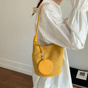 Fashionable new <b>bucket</b> <b>bag</b> Korean version shoulder <b>bag</b> retro <b>suede</b> handbag polyester lining <b>bucket</b> <b>bag</b> - Product Image 3