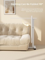 Bureau portable réglable en hauteur blanc pour ordinateur portable, table d'appoint en forme de C pour lit, canapé, chambre et salon