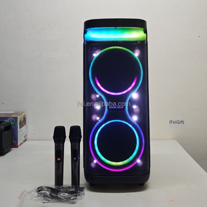 IfeiGift-d2835 8 Inch Xách Tay Không Dây Xe Đẩy Loa Micro Kép Hifi Âm Thanh Điện Cho Đảng Karaoke USB Thông - Product Image 4