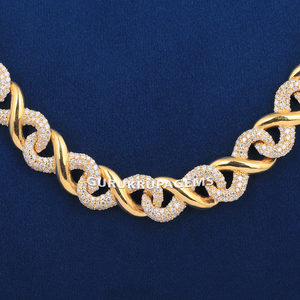 925 Sterling <b>Silver</b> Infinity Cross Link Cuban <b>Chain</b> <b>Necklace</b> <b>for</b> <b>Men</b> VVS Moissanite Diamond Luxury Wedding Gift - Product Image 3